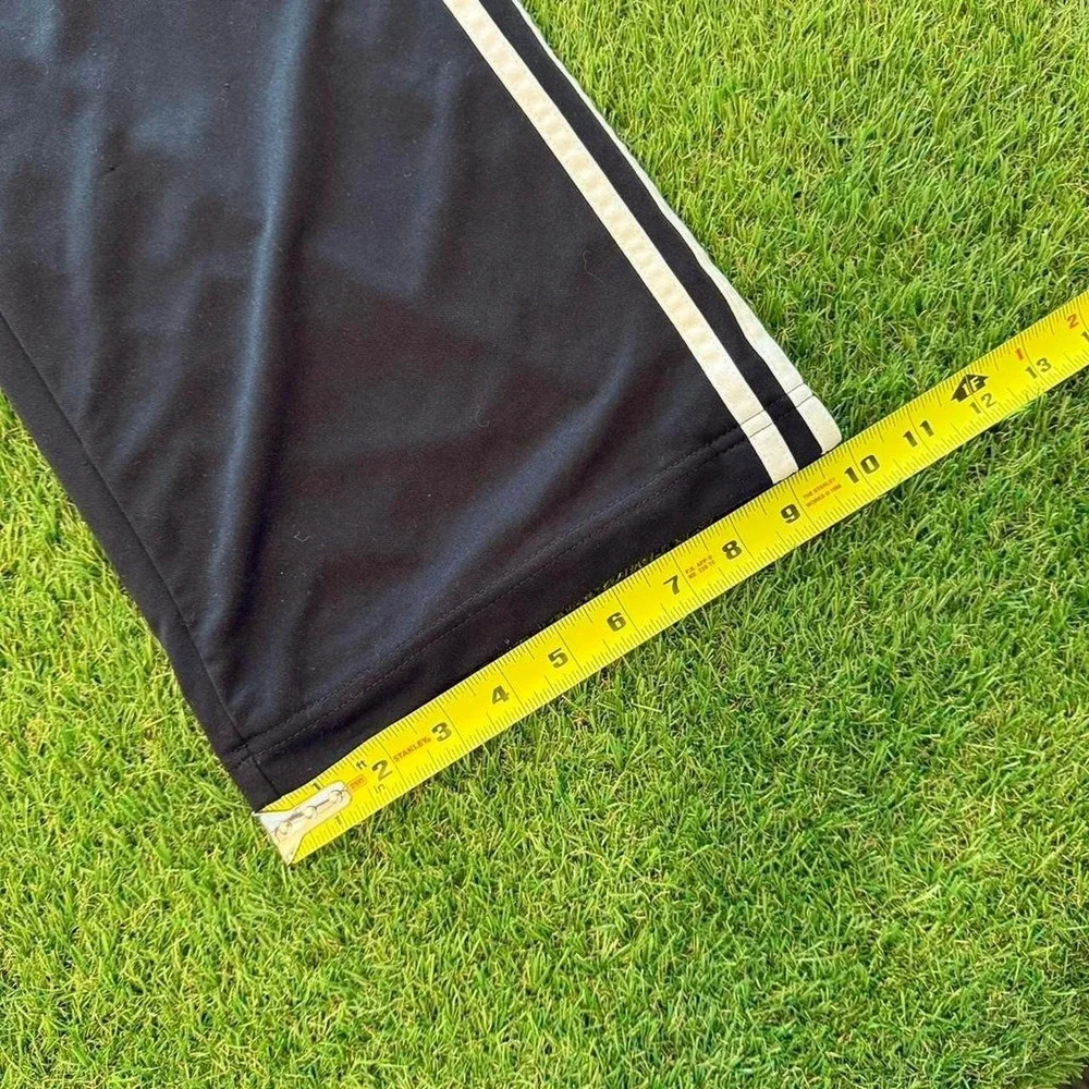 Adidas black sweatpants with white stripes large
